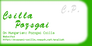 csilla pozsgai business card